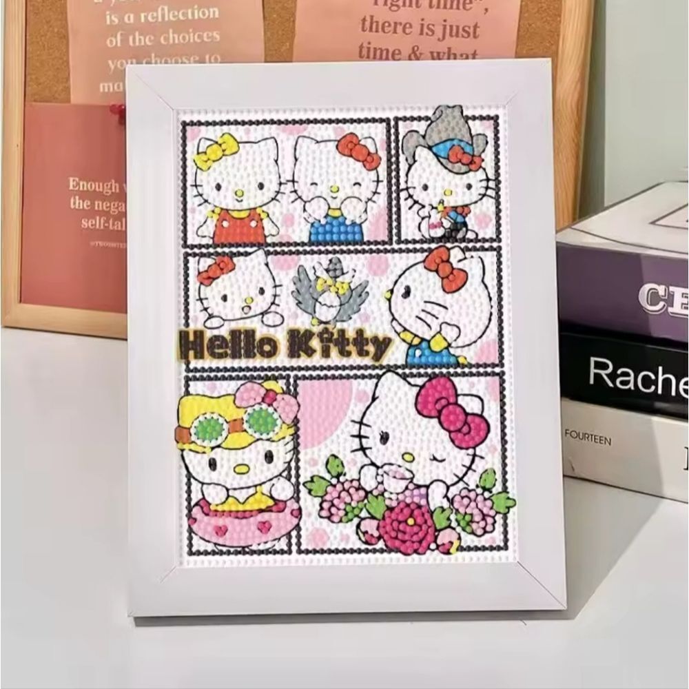 Brand New DIY Hello Kitty Diamond Beads Art With Frame #1